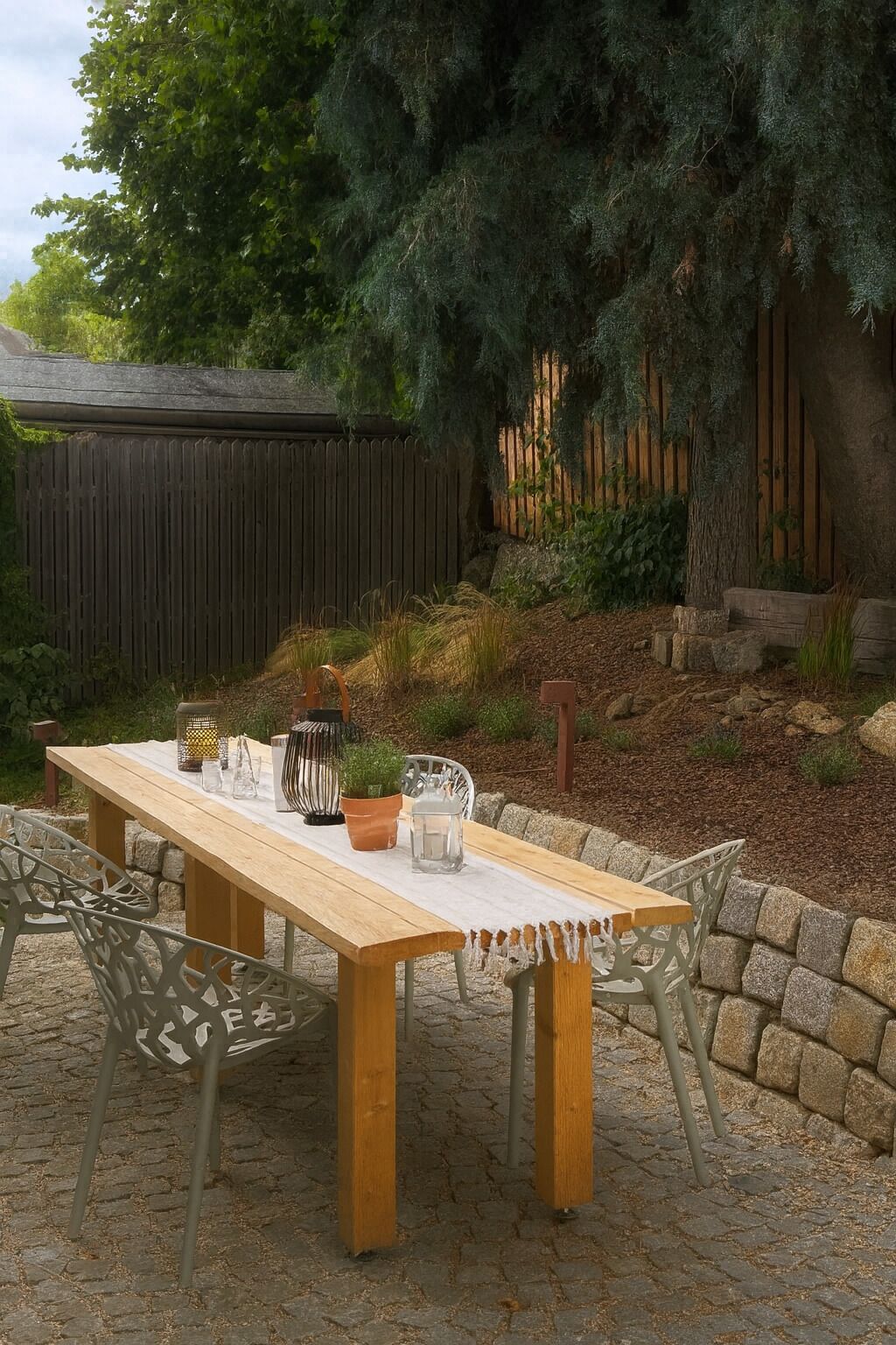 Außenansicht Terasse des Ferienhauses